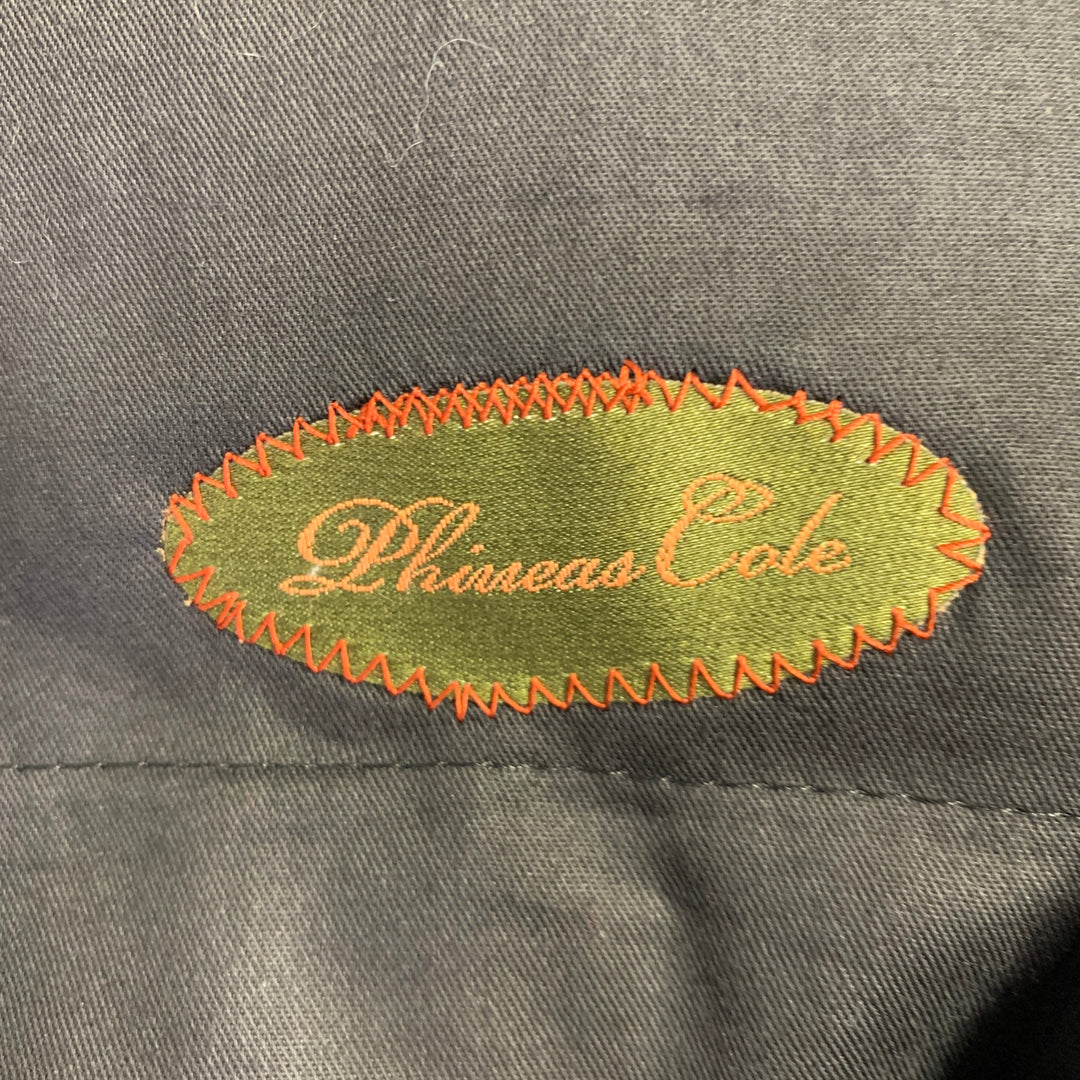 PHINEAS COLE Size 38 Black Wool Peak Lapel Tuxedo