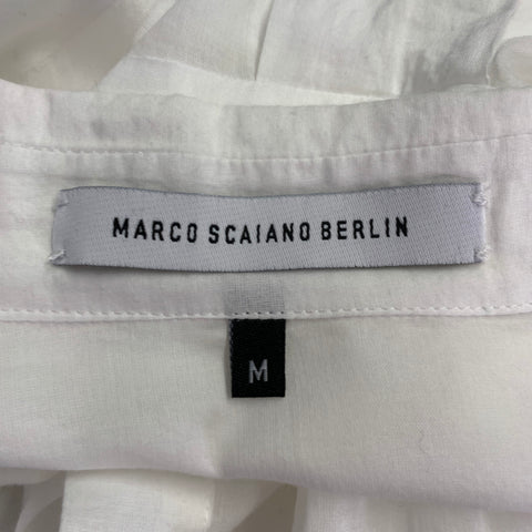 MARCO SCAIANO BERLIN Size M White Cotton Tunic Long Sleeve Shirt