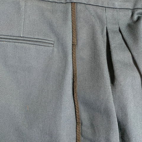 FENDI Size 4 Navy Cotton Twill Pleated Dress Pants