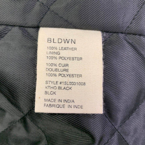 BLDWN Size L Black Leather Motorcycle Jacket