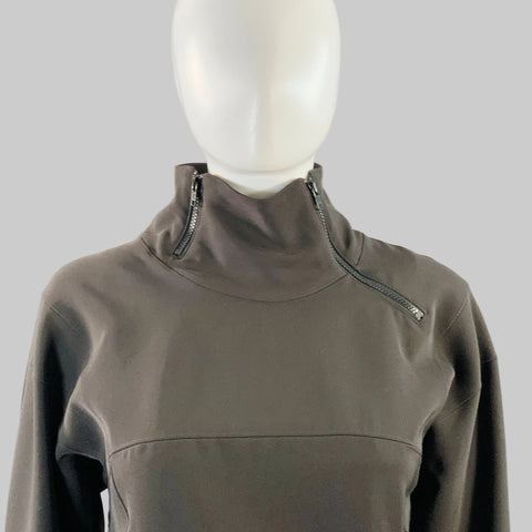 ISSEY MIYAKE Size M Black Polyester Blend High Neck Zip Up Jumpsuit