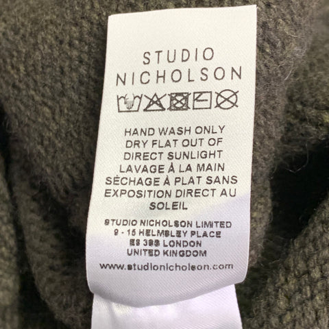 STUDIO NICHOLSON Size S Sen Brown Knit Lambswool Oversized Cardigan