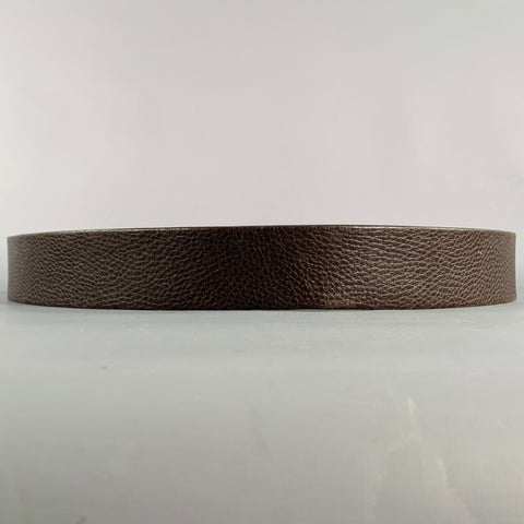 GUCCI Size 40 Brown Silver Leather Belt