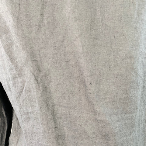 CP COMPANY Size L Grey Linen One Pocket Spread Collar Long Sleeve Shirt
