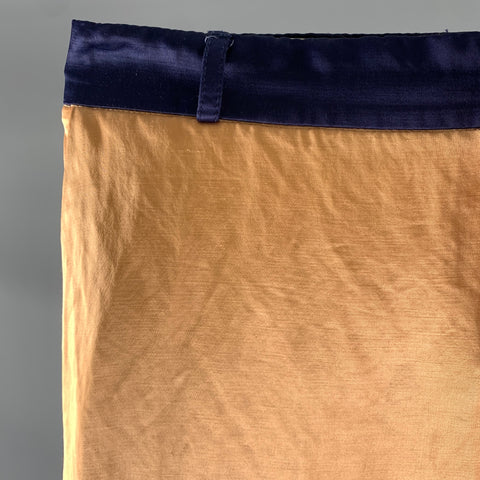 ANDREA POMPILIO Size 30 Navy Orange Color Block Tapered Dress Pants