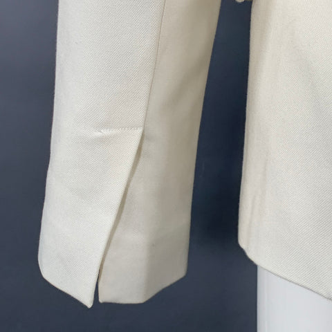 HELMUT LANG Size 8 Cream Viscose Cotton Woven Jacket Blazer
