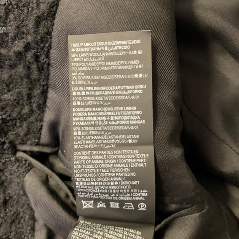 SAINT LAURENT Size M Black Tweed Wool  Polyamide Coat