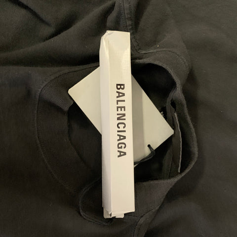 BALENCIAGA Size L Black Photo Cotton  Elastane T Shirt Short Sleeve Shirt