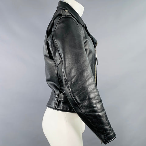 PERFECTO Size 38 Black Leather Motorcycle Jacket