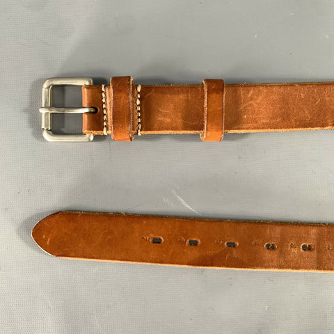 BERGDORF GOODMAN Size 38 Brown Light Crackled Leather Belt