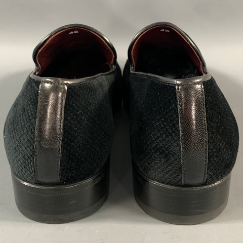 BILLIONAIRE ITALIAN COUTURE Size 7.5 Black Velvet Slip On Loafers