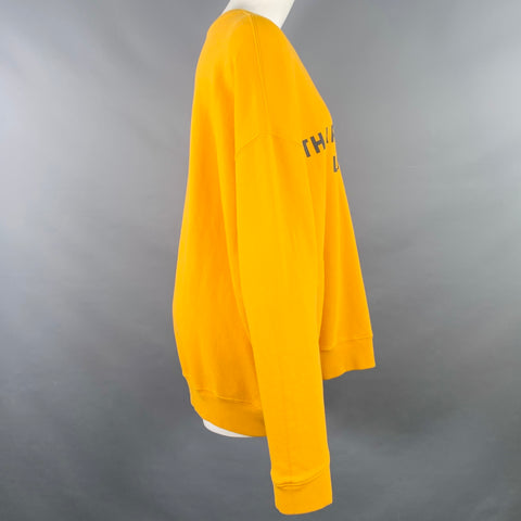 KATHARINE HAMNETT Size M Vince Mustard Yellow Organic Cotton Print Sweater