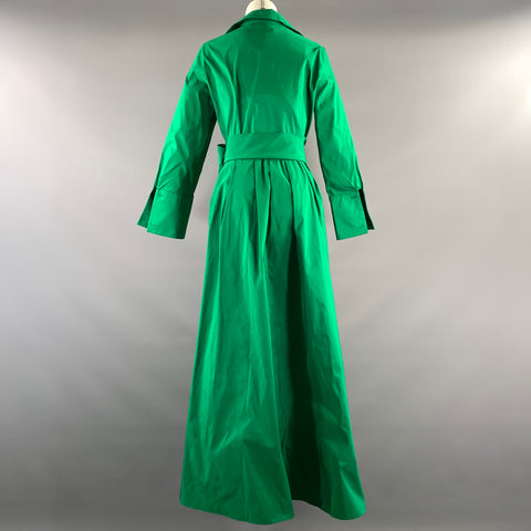 CAROLINA HERRERA Size 8 Green Polyester Maxi Long Gown Evening Wear