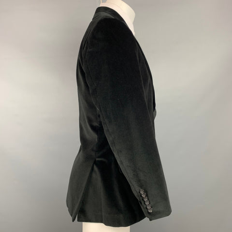 GAZZARRINI Taille 42 Manteau de sport à revers en coton velours noir