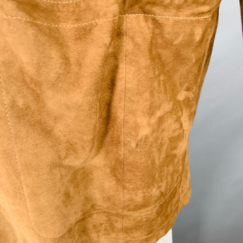 THE TERRITORY AHEAD Size L Camel Suede Single Breasted Coat