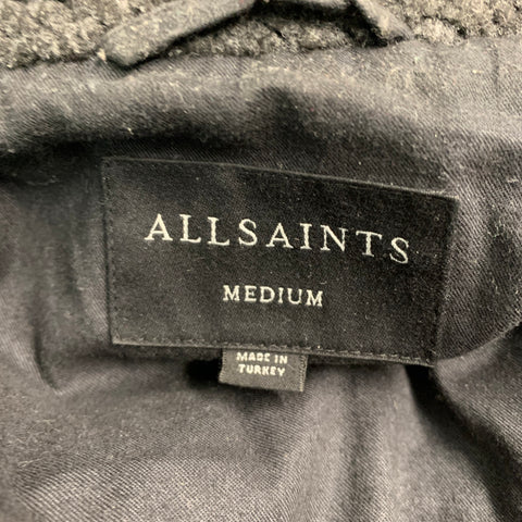 ALLSAINTS Size M -Bevin- Grey Charcoal Faux Fur Trucker Jacket
