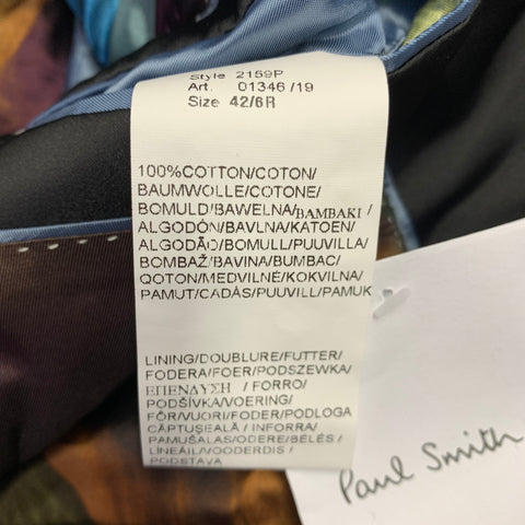 PAUL SMITH Size 42 Orange Black Velvet Cotton Shawl Collar Sport Coat