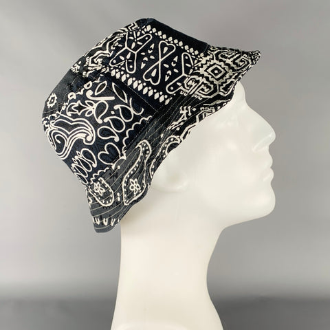 KAPITAL Black White Bandana Cotton Blend Bucket Hat