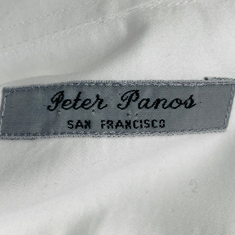 PETER PANOS Size S White Cotton French Cuff Curved Cutaway Long Sleeve Shirt