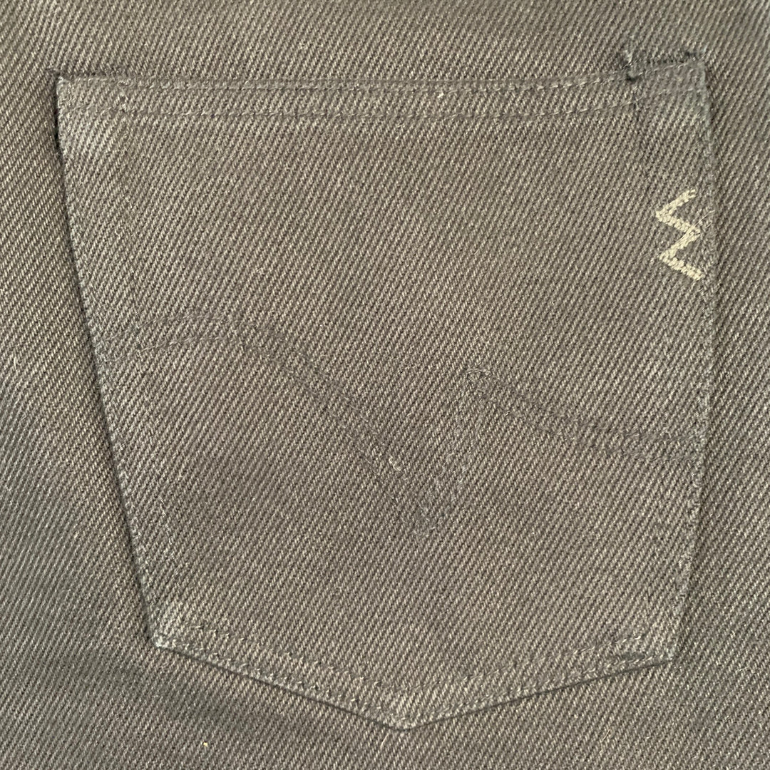 IRON HEART Size 33  Black 21oz Cotton Denim Twill Heavyweight Tapered Jeans