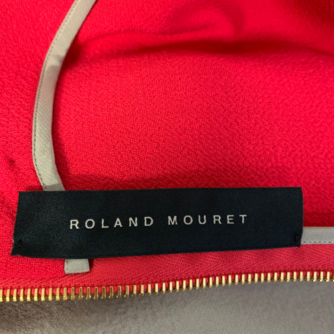 ROLAND MOURET Size L Red Sheath Knee-Length Dress