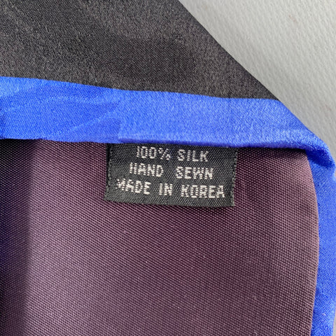 NICOLE MILLER Black Blue Diagonal Stripe Pinup Girl Silk Tie
