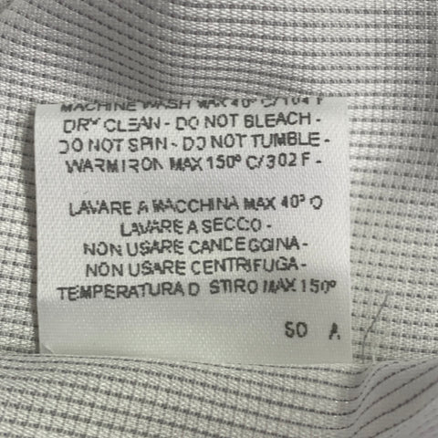 ERMENEGILDO ZEGNA Size L White Woven Cotton Curved Cutaway Long Sleeve Shirt