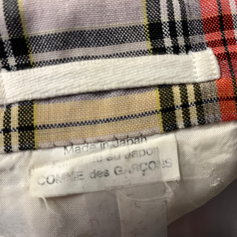 COMME des GARCONS SS2014Chest Size M White Red & Yellow Plaid Notch Lapel Sport Coat