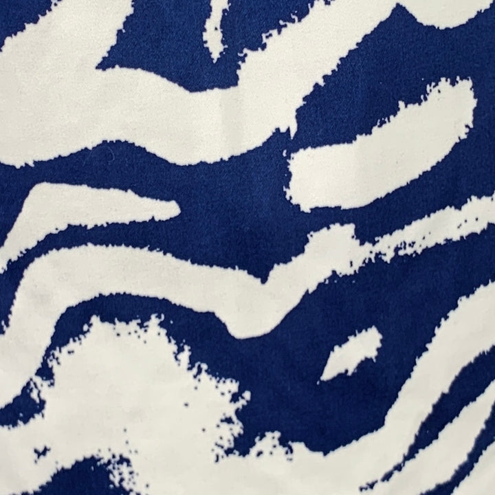 PRABAL GURUNG Size M Blue White Lines Graphic Bermuda Shorts