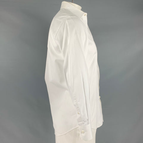 HUGO BOSS Size S White Stripe Cotton One Pocket Long Sleeve Shirt