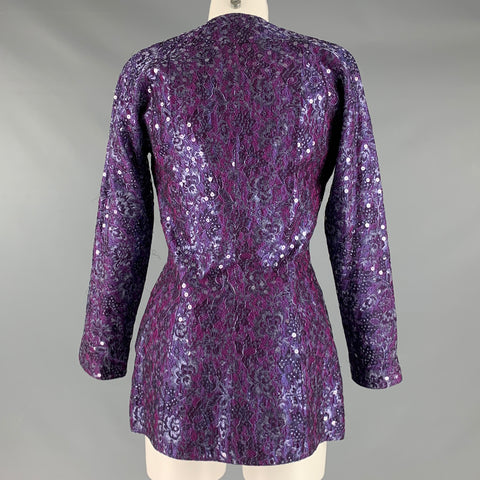 GEOFFREY BEENE Taille M Blazer de soirée pailleté violet
