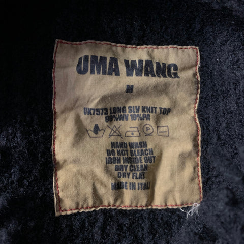 UMA WANG Size M Black Knit Wool Sweater