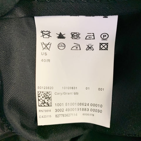 BOSS by HUGO BOSS Size 40 Black Virgin Wool Notch Lapel Tuxedo