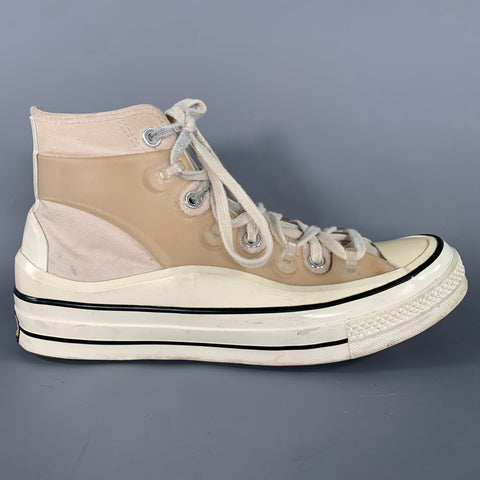 CONVERSE Size 8 Cream Tan 171258C Canvas High Top Lace Up Shoes