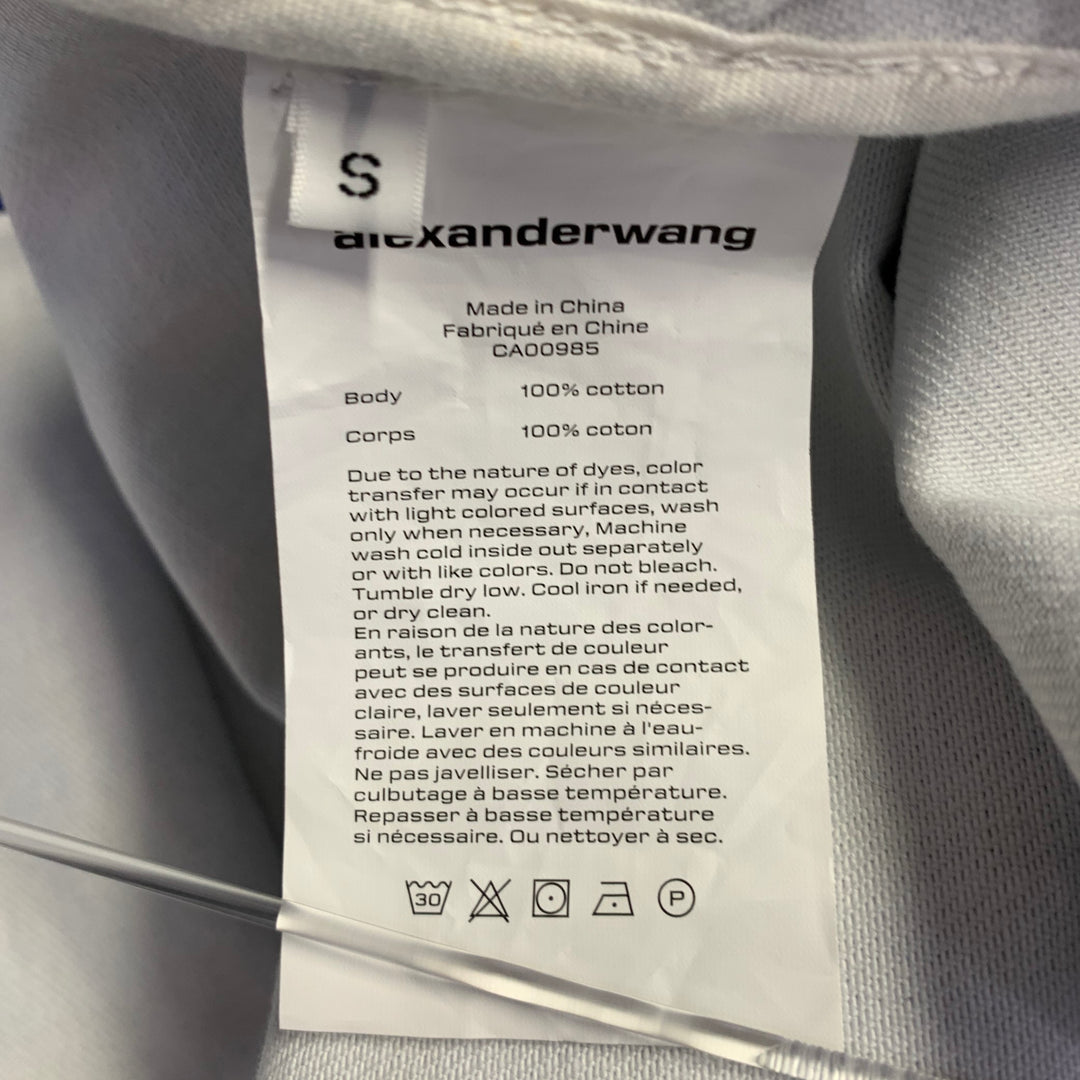 ALEXANDER WANG Size S Blue Black Checkered Cotton Oversized Shirt Jacket