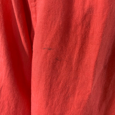 RALPH LAUREN PURPLE LABEL Size L Orange Coral Linen Button Up Long Sleeve Shirt