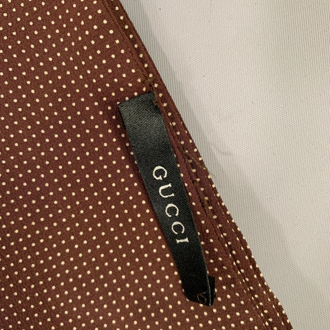 GUCCI Brown Cream Polka Scarf