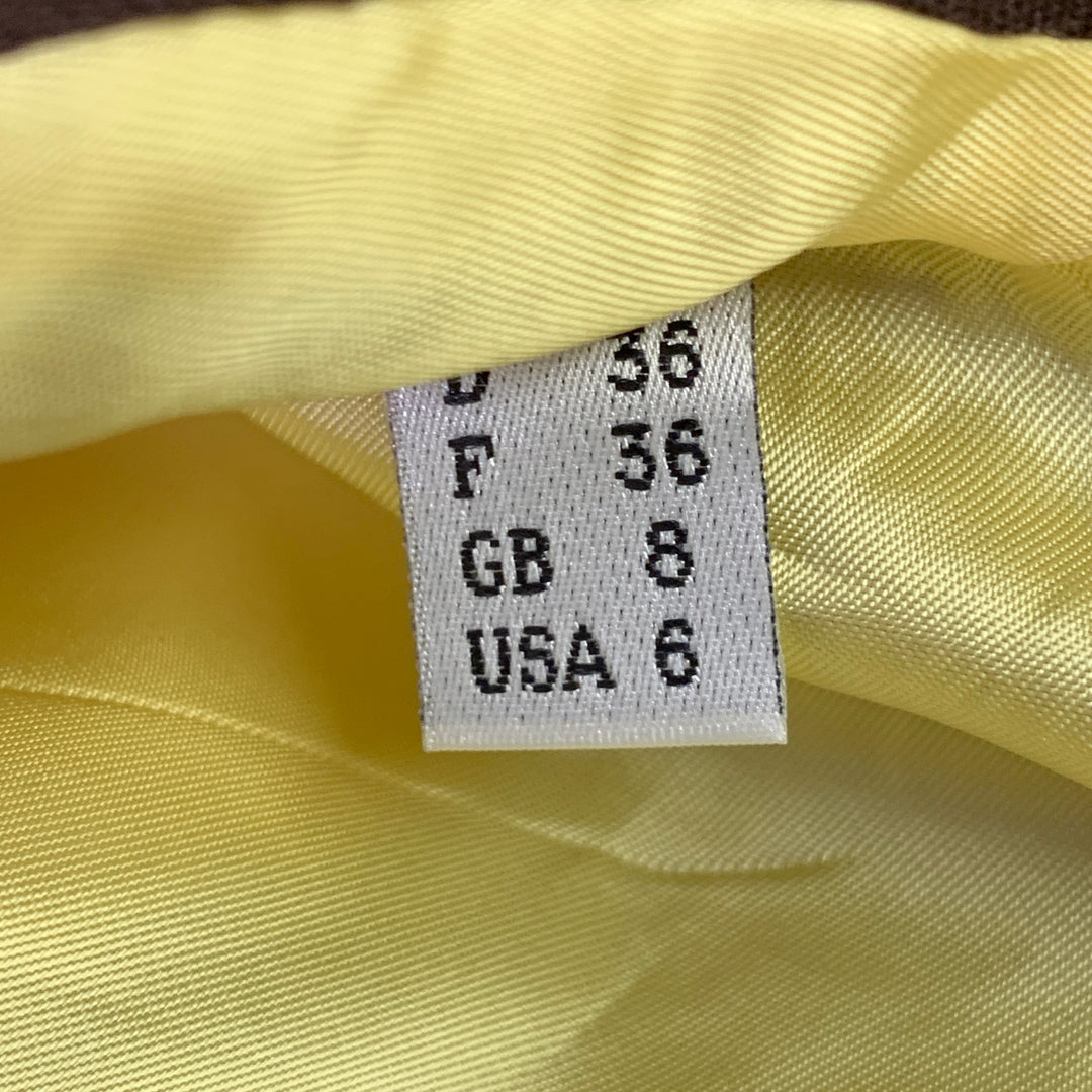 FUTURE OZBEK Size 6 Brown Rayon Blend Single Breasted Blazer Mini Skirt Set