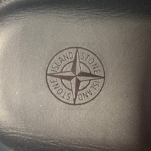 STONE ISLAND Taille 11 Baskets basses en cuir à tissus mélangés noir beige