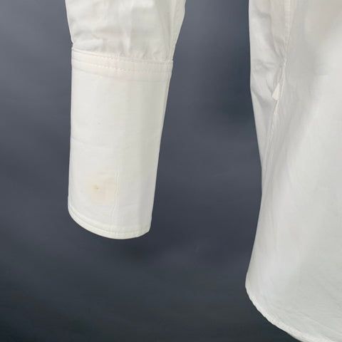 NILI LOTAN Size M White Cotton Pleated Bib Formal Tuxedo Long Sleeve Shirt