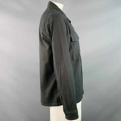 NONNATIVE Size XL Grey Charcoal Cotton Two Pockets Long Sleeve Shirt