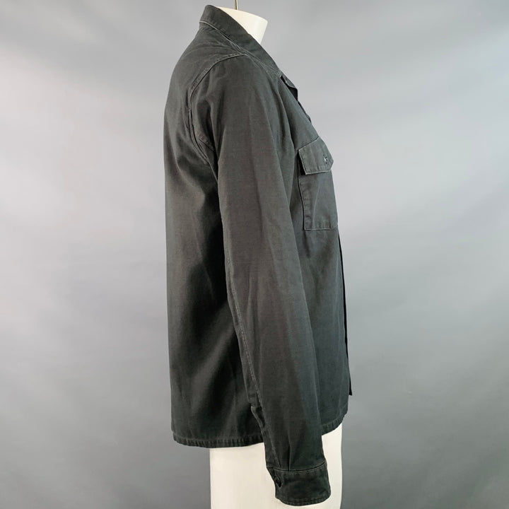 NONNATIVE Size XL Grey Charcoal Cotton Two Pockets Long Sleeve Shirt
