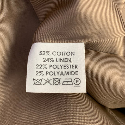 DRIES VAN NOTEN Veste Blazer à Carreaux en Coton et Lin Marron Rouille Taille 42