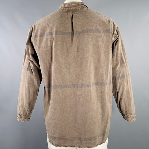 TENDER CO. Size L Grey Taupe Wash Cotton Shirt Jacket