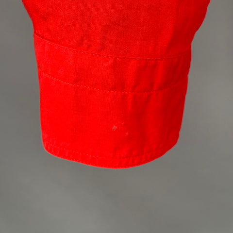 V2 by VERSACE Vintage Size M Red Cotton Nehru Collar Long Sleeve Shirt