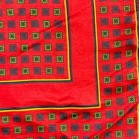 Pochette de costume carrés rouges, verts et jaunes VINTAGE