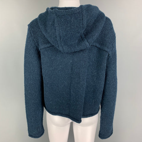LANVIN Size M Blue Teal Alpaca Wool Toggle Closure Cardigan