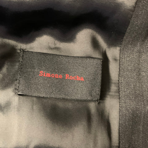 SIMONE ROCHA Chest Size S Grey Charcoal Wool Polyamide Peak Lapel Sport Coat