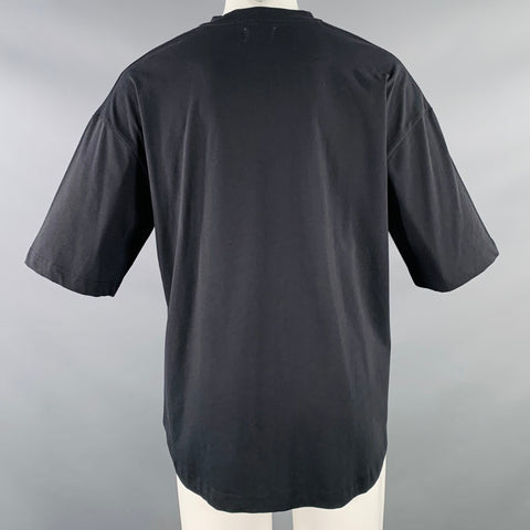 A.4.B Size M Black Cotton Jersey Oversized One Pocket T-shirt