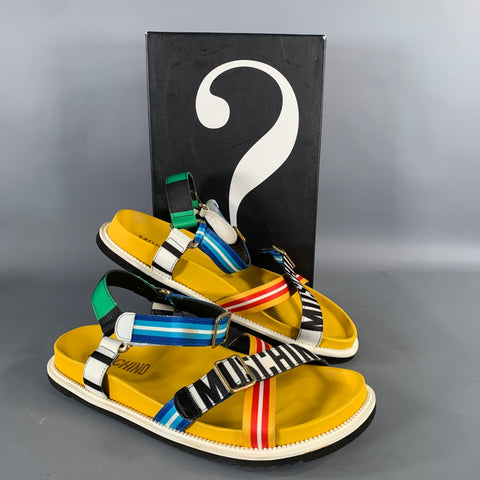MOSCHINO Nastro St. Righe Size 12 Multi-Color Geometric Sandals